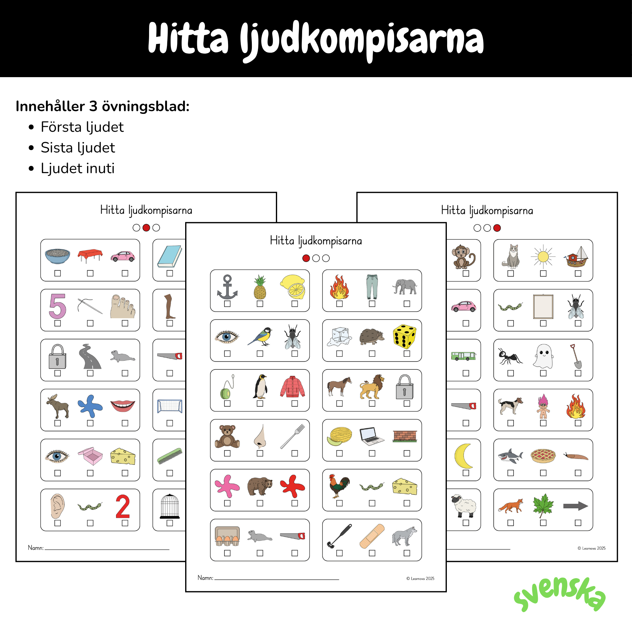 Övningsblad: Hitta ljudkompisarna