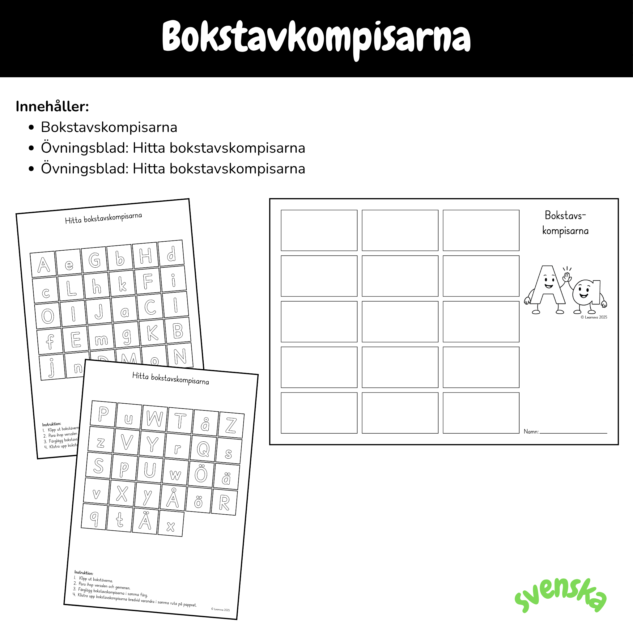 Övningsblad - Bokstavskompisarna