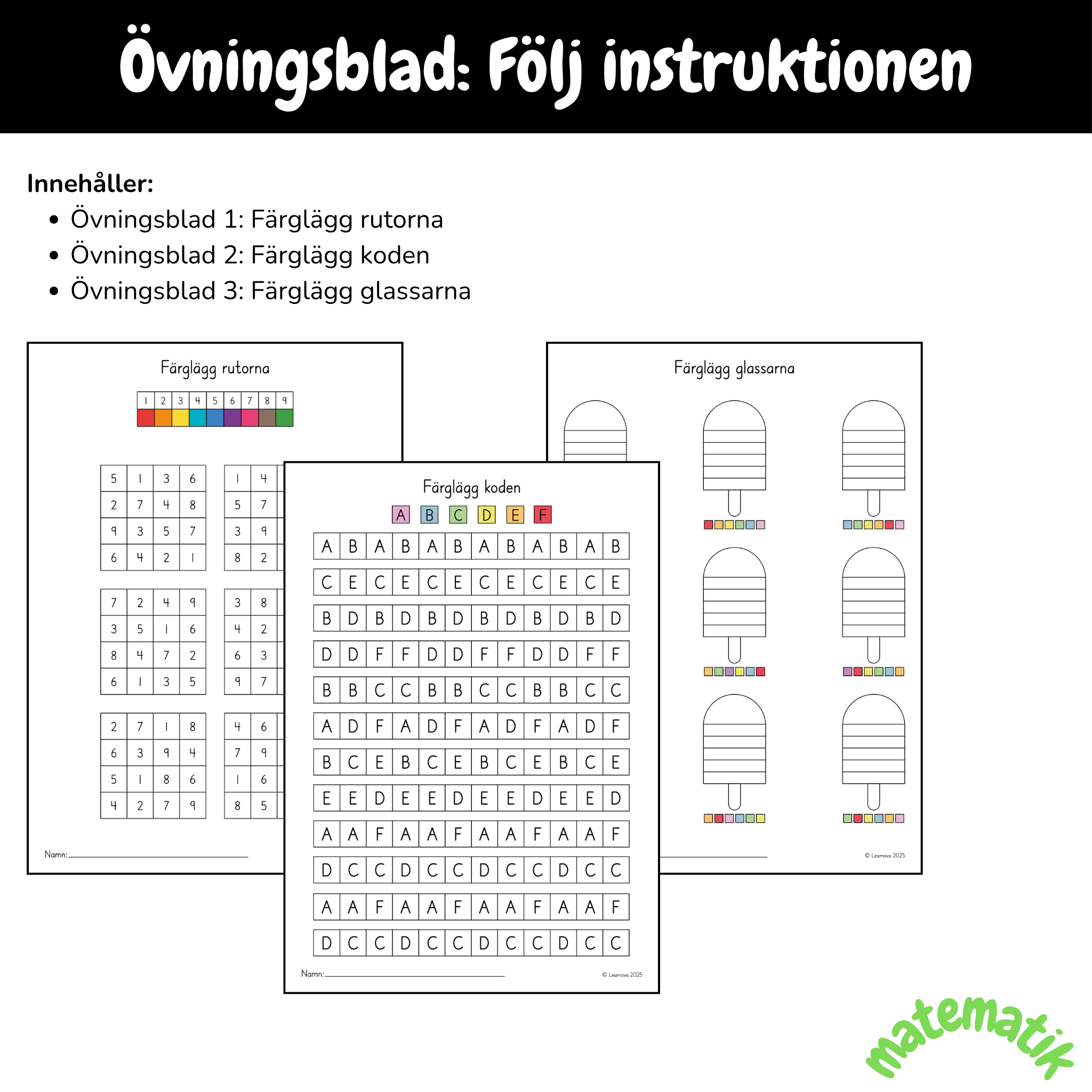 Övningsblad - Färglägg utifrån instruktionen