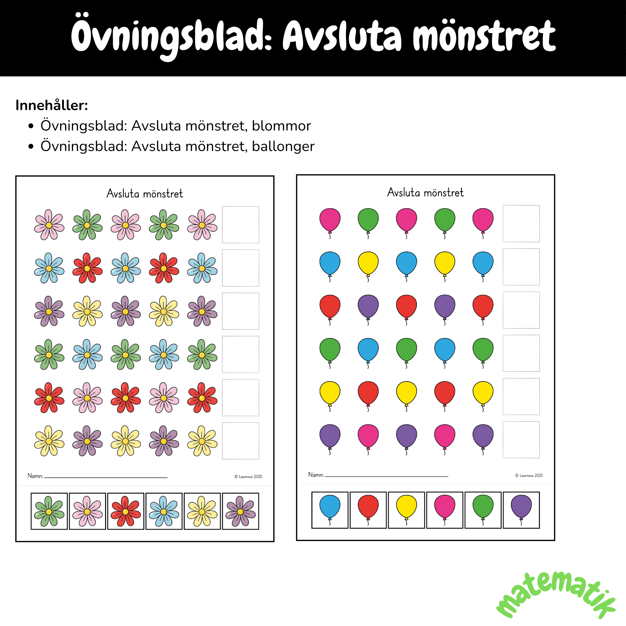 Övningsblad - Avsluta mönstret
