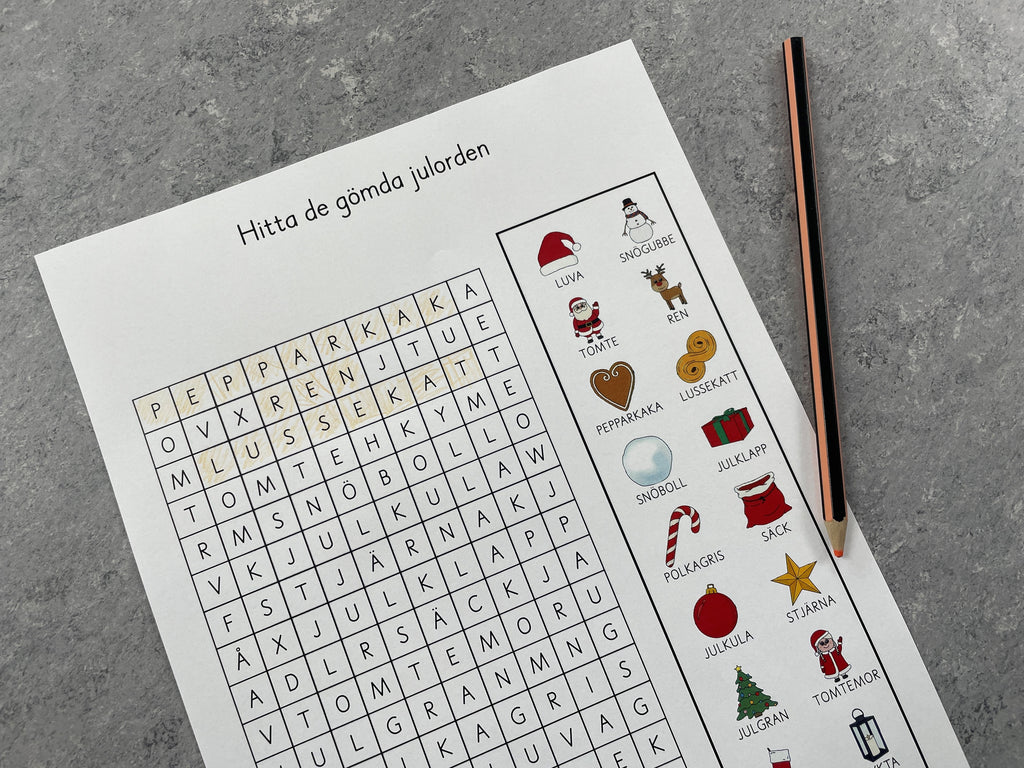 Hitta de gömda julorden