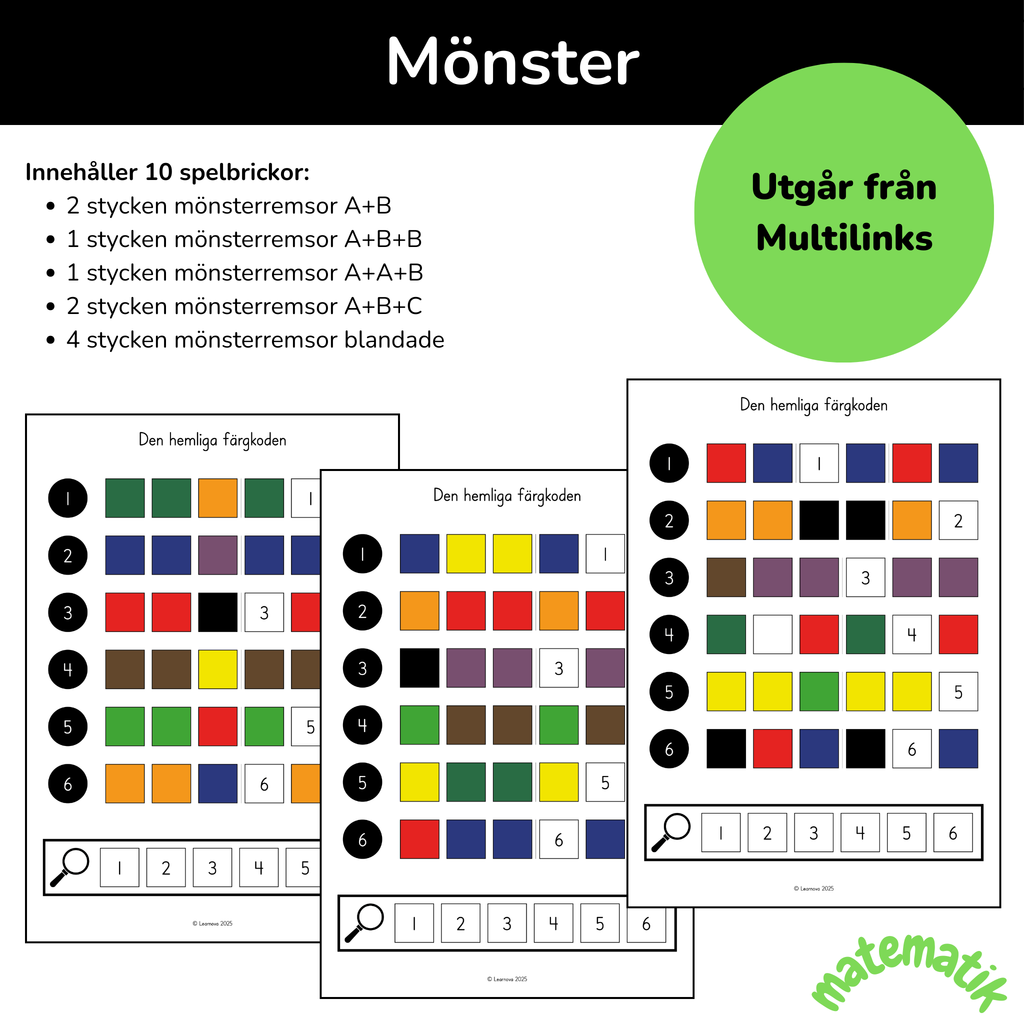 Spelbrickor mönster - Den hemliga koden