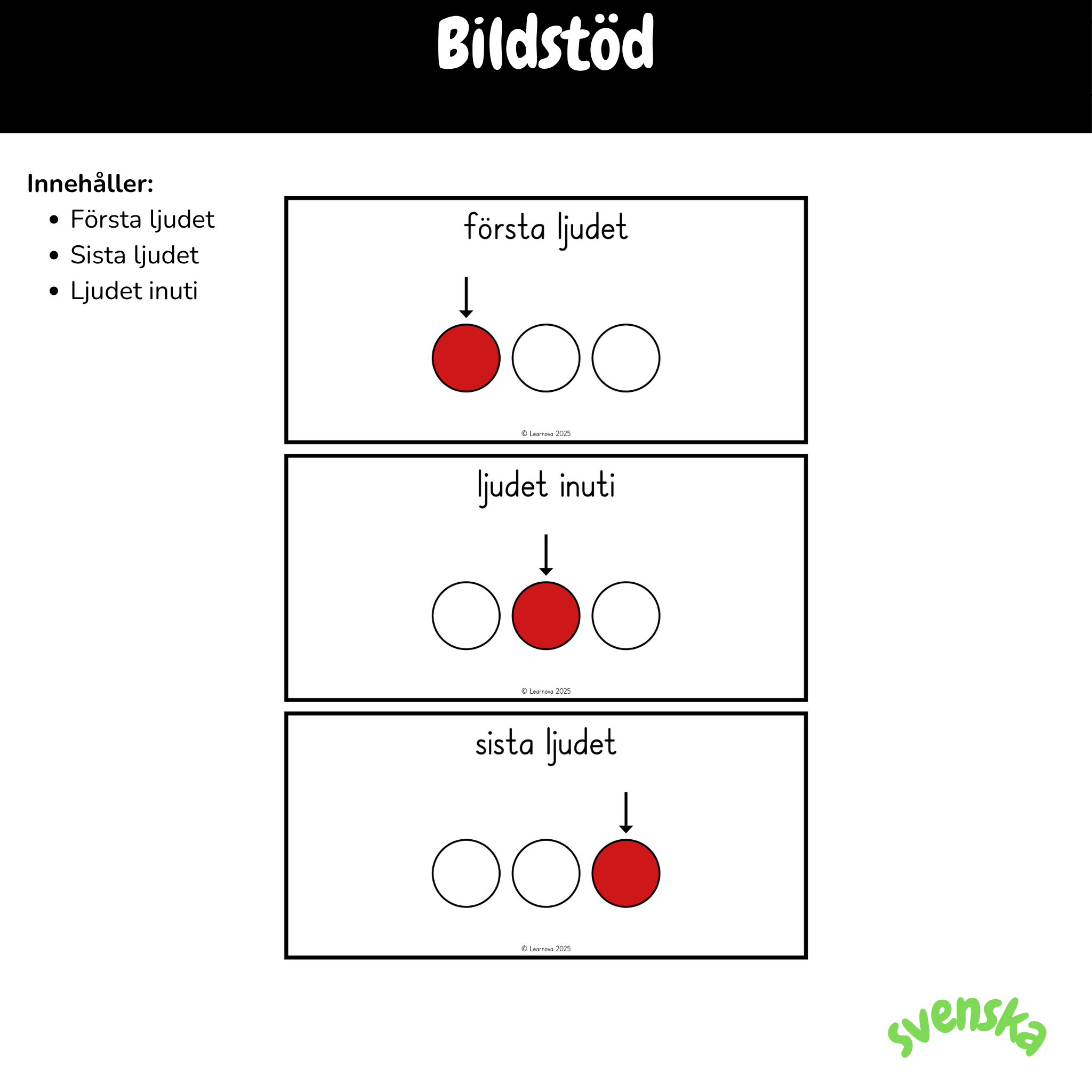Bildstöd: första ljudet, sista ljudet och ljudet inuti