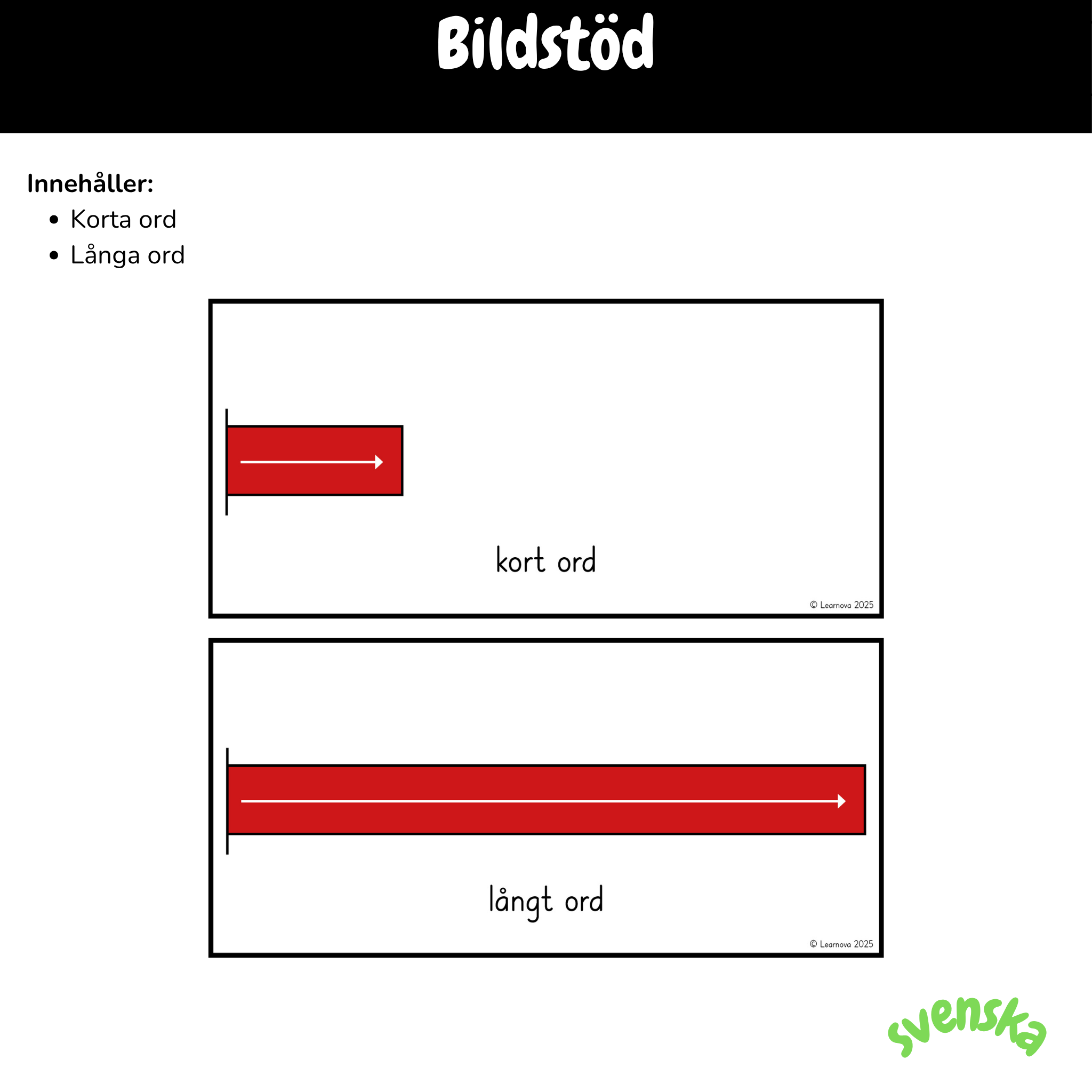 Bildstöd: Långa och korta ord