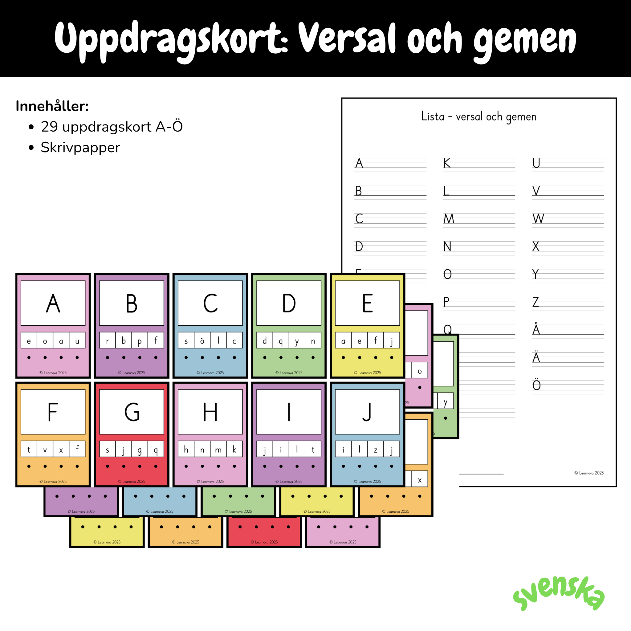 Övning - Koppling versal och gemen
