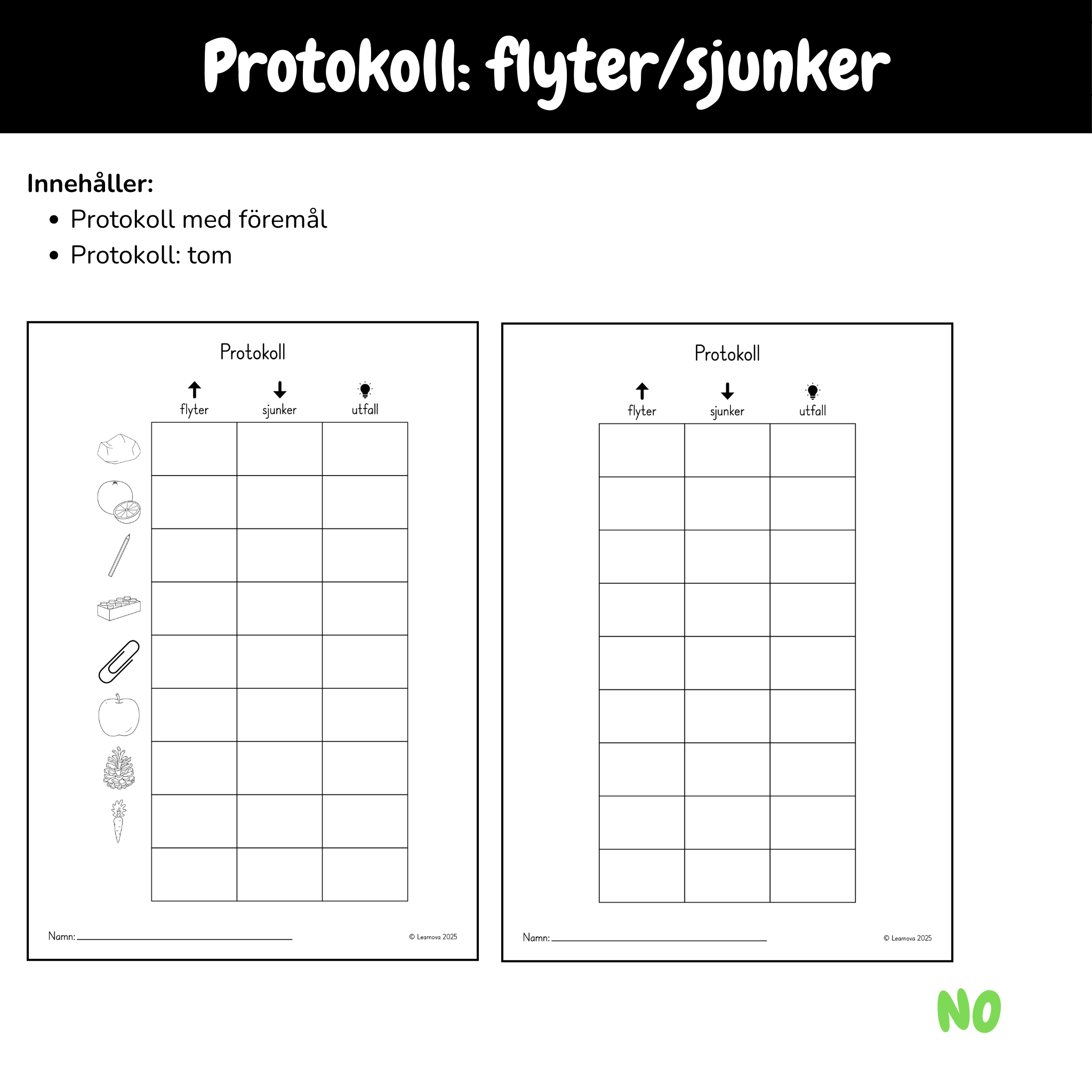 Protokoll - flyter och sjunker
