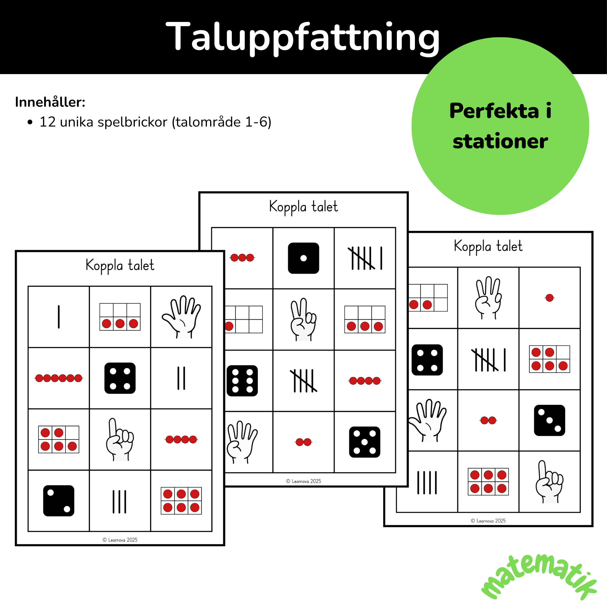 Spelbrickor - Koppla talet