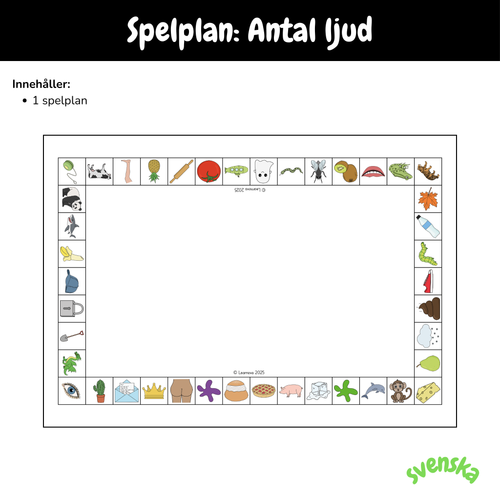 Antal ljud - Spelplan A4