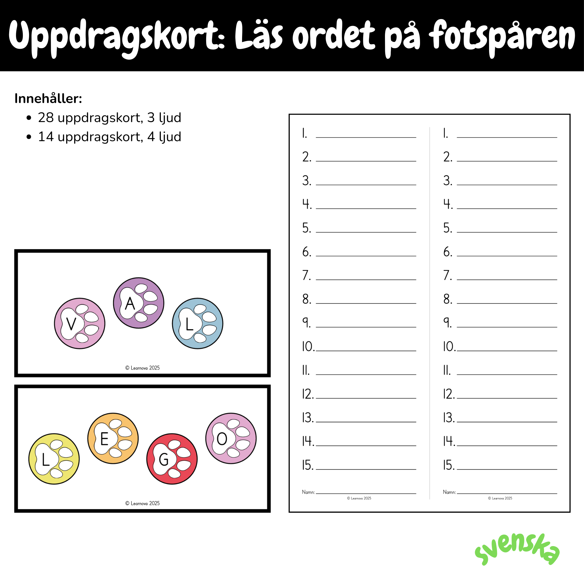 Läs ordet på fotspåren